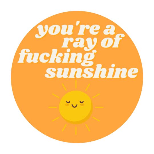 You're A Ray Of Fucking Sunshine Sticker for wholesale by As Told By Ellie