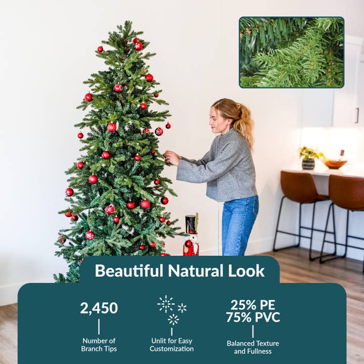 Sunnydaze Decor - Wholesale Artificial Christmas Tree - 7 ft Slim and Stately Indoor Unlit Artificial Christmas Tree2