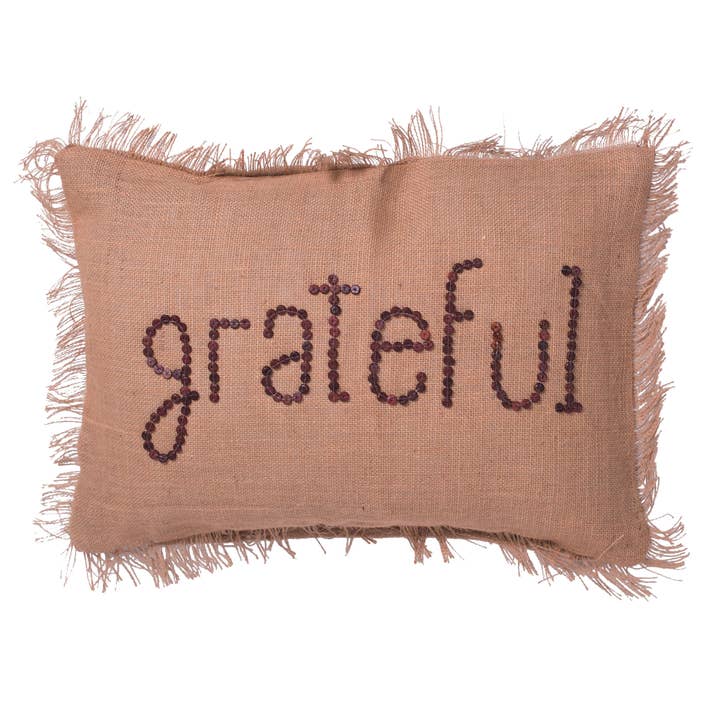 Vickerman Decorative 14" x 20" Grateful Pillow for wholesale by Vickerman