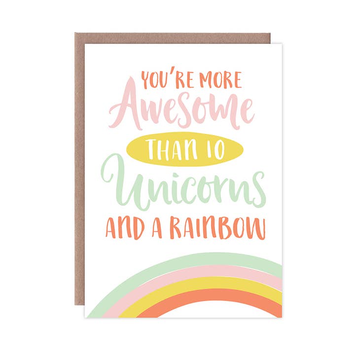 Carte de remerciement More Awesome Than Unicorns pour la vente par Whylime Design