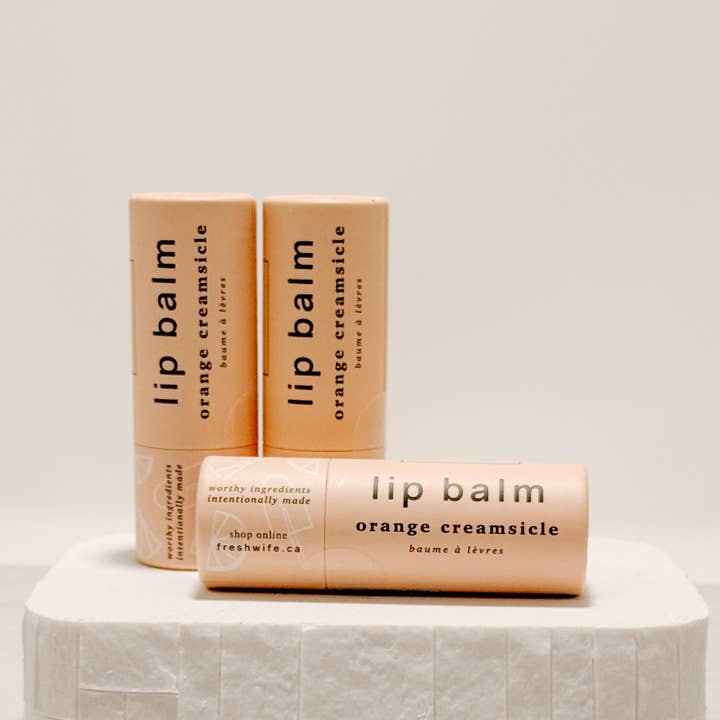 Orange Creamsicle Læbepomade for engroshandel hos The Fresh Wife Soap Company