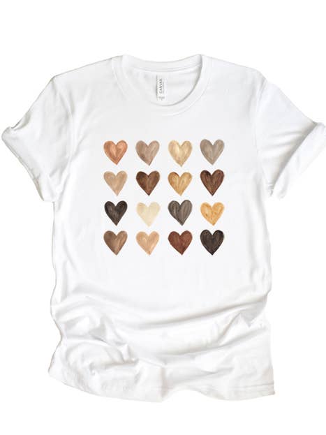 Camiseta de corazones acuarela para venta al por mayor de Wildberry Waves