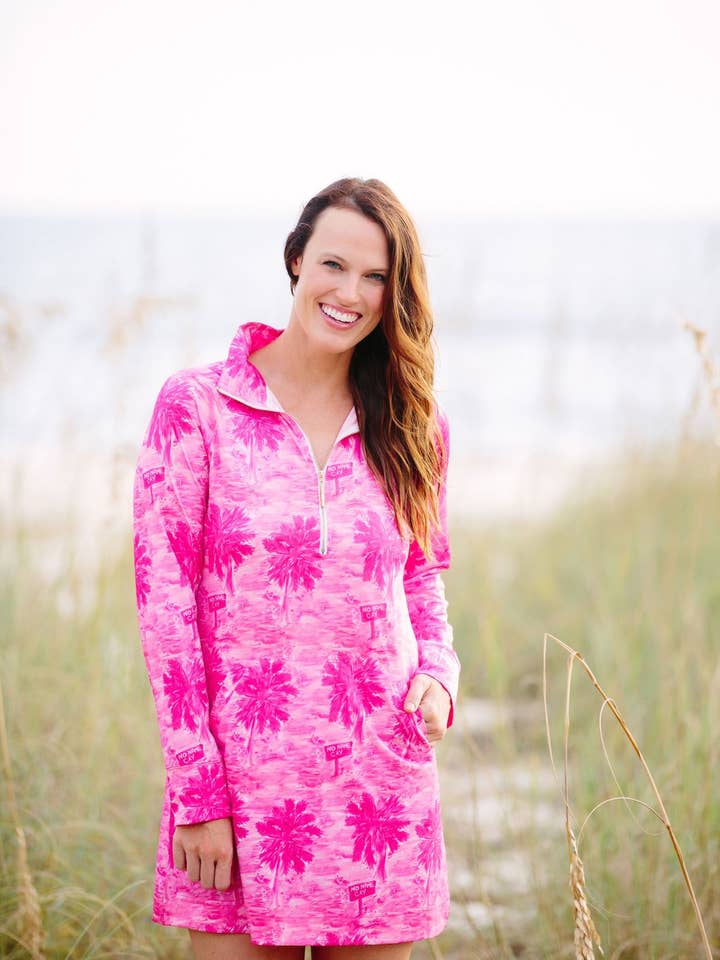 Sophi Sport Half Zip Dress Pig Island Pink for wholesale by Knot Responsible