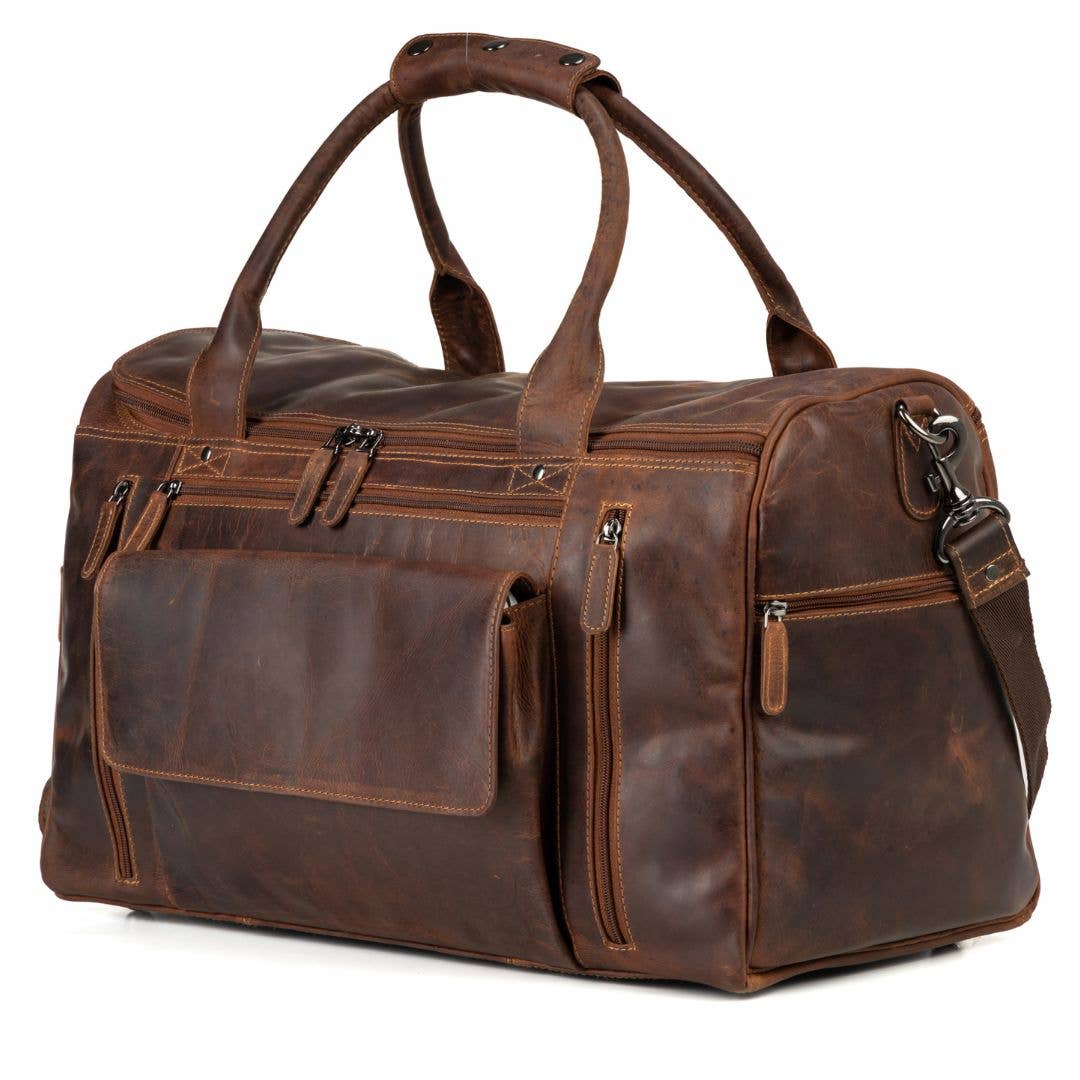 Greenwood Leather - Wholesale Weekender Bag - Men's - Large Leather Weekender Bag - Casual Vintage Look11