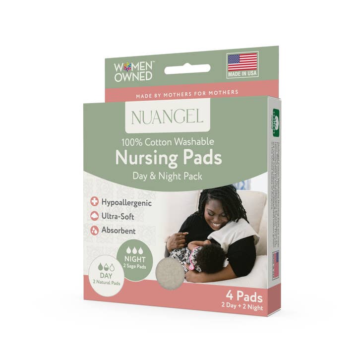 NuAngel - Wholesale Nursing Pillow/Pad - Maternity - 100% Cotton Nursing Pads - Day & Night Pack2