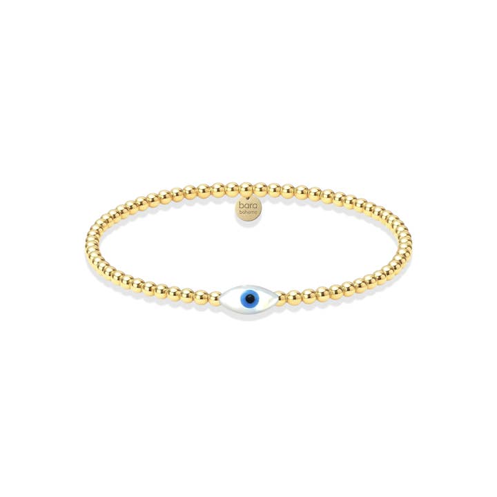 Oval Ond Öga | Armband med Guldpläterade Pärlor för wholesale av bara boheme