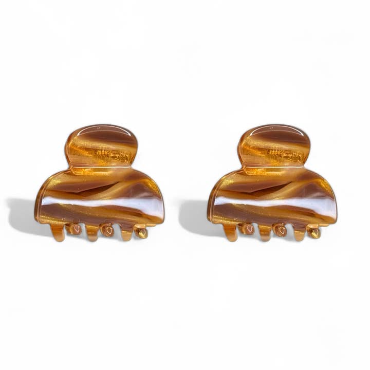 Ecofriendly Acetate 2 Pack Mini Claws - Honey for wholesale by HoneyLux