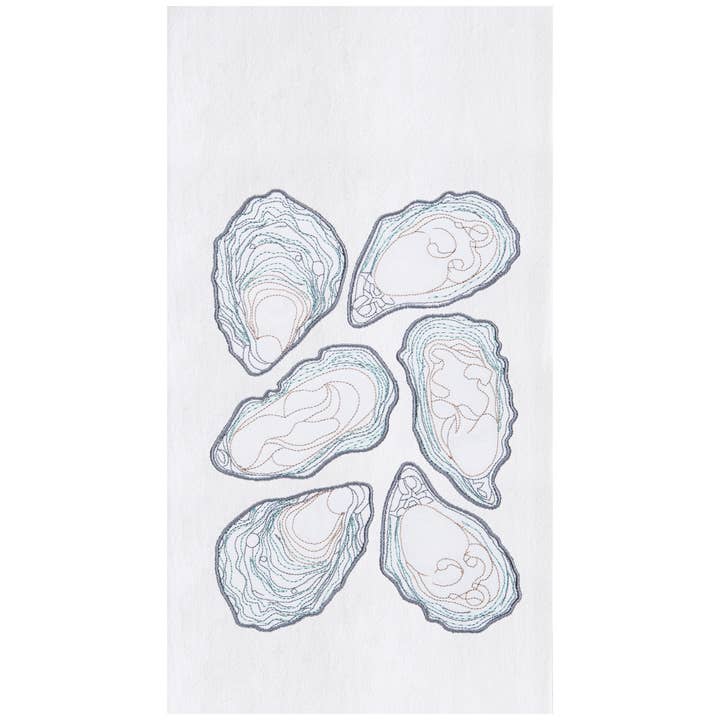 Coastal Oysters Kitchen Towel for wholesale by C&F Home