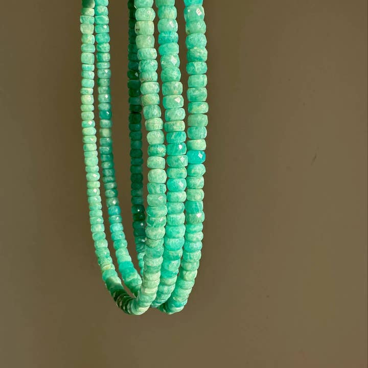 Collier en amazonite | Bijou porte-bonheur vert | Collier en pierres naturelles pour la vente par Anokhi Green | Handmade Gemstone Jewelry