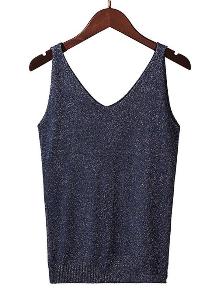 safistyle - Wholesale Camisole - Women's - Glitter V-Neck Cami Top7