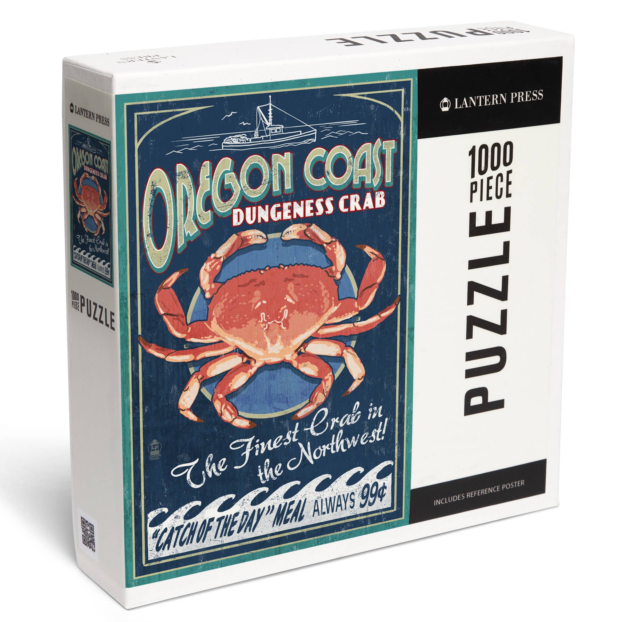 Lantern Press - Wholesale Puzzle - Adult - 1000 PIECE PUZZLE Oregon Coast, Dungeness Crab Vintage0
