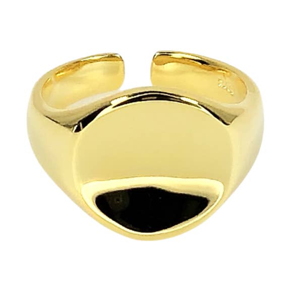 Signet Large 14k Gold Vermeil Adjustable Ring for wholesale by Jak & Fox