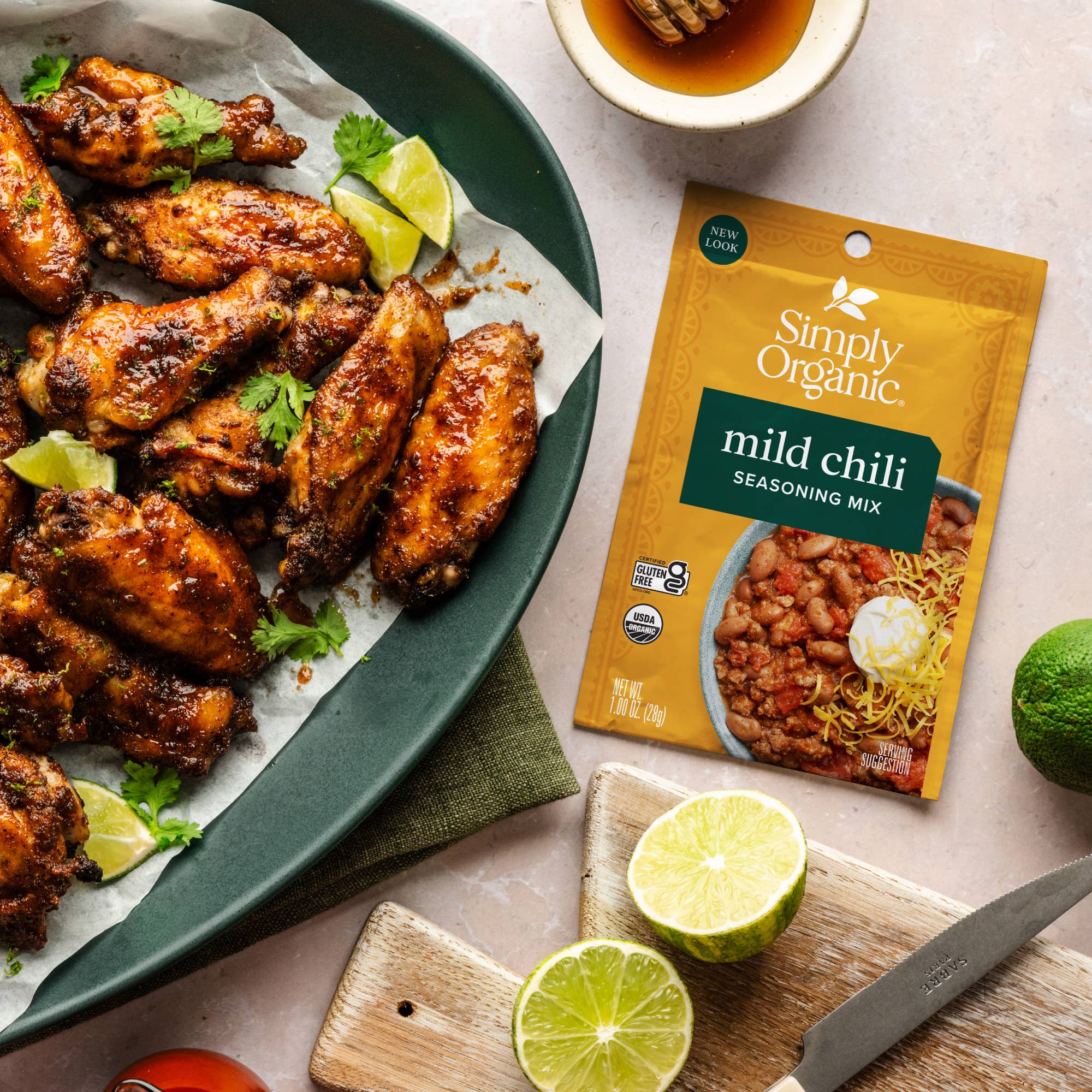 Simply Organic - Wholesale Dried Spice Mix - Mild Chili Seasoning Mix, Certified Organic, Kosher, 1 Oz1