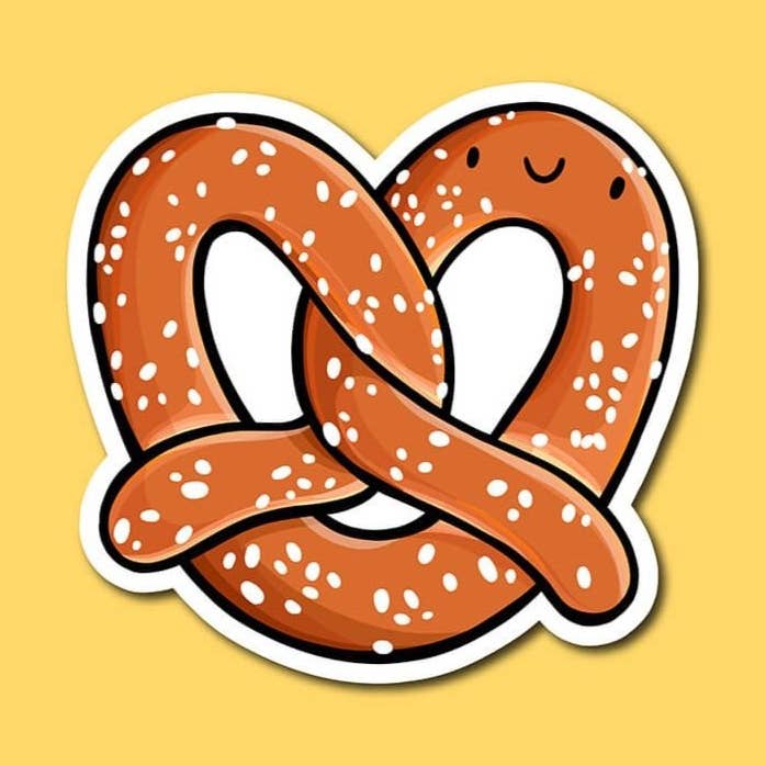 Soft Pretzel Vinyl Sticker for wholesale by Shop Emily M