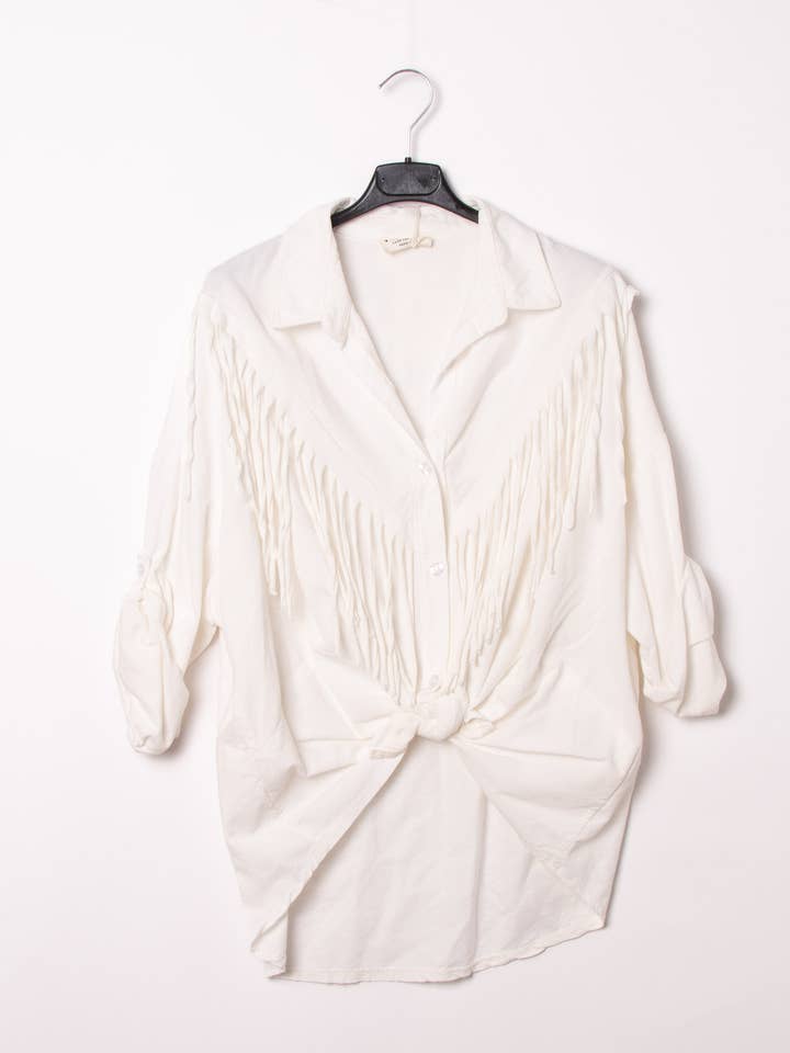 Pépouz' Paris - Wholesale Button Down Shirt - Women's - Western-style fringed shirt PC2549