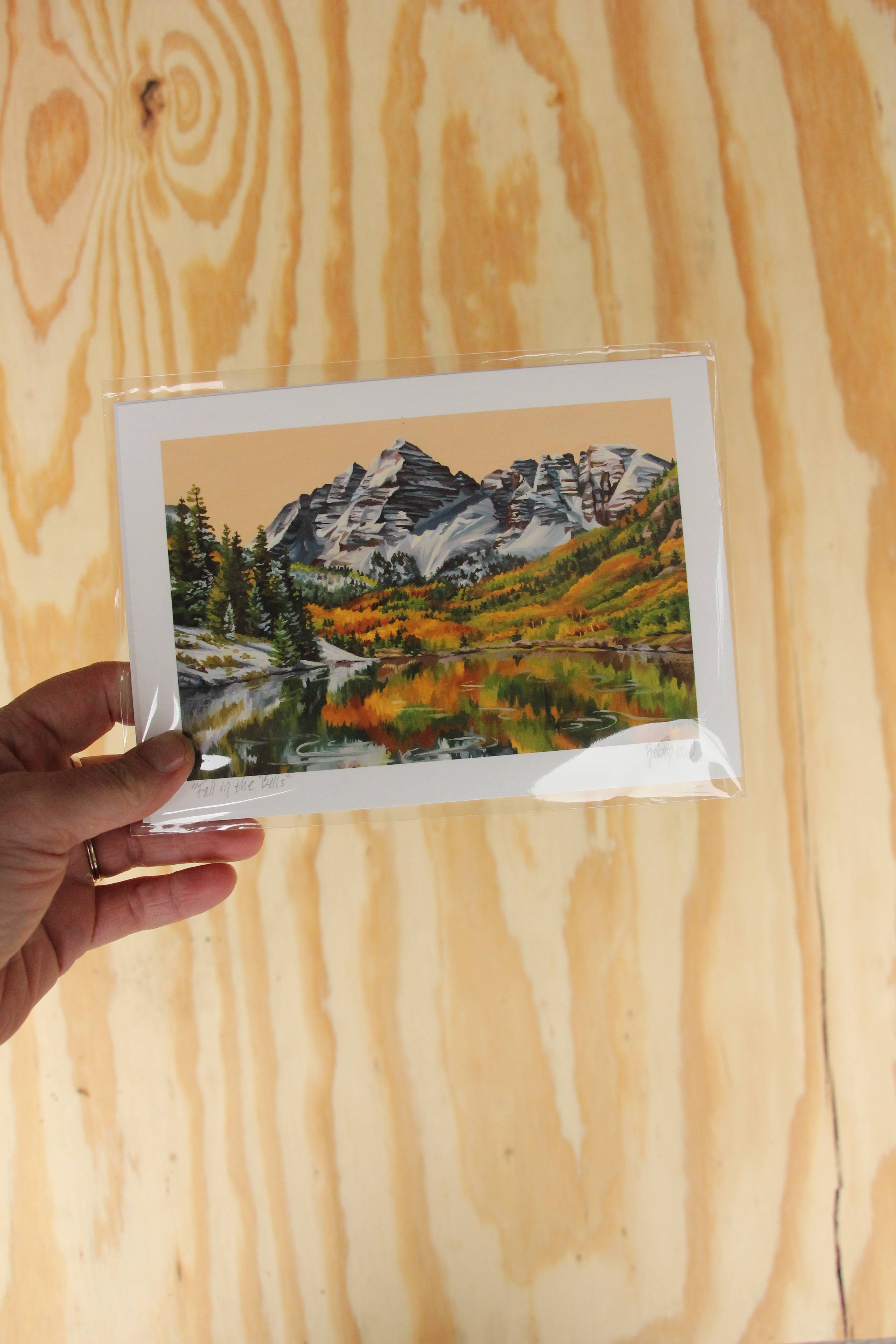 V Dub Art - Wholesale Art Print - Fall in the Bells (Maroon Bells) Matted Giclée Print 2