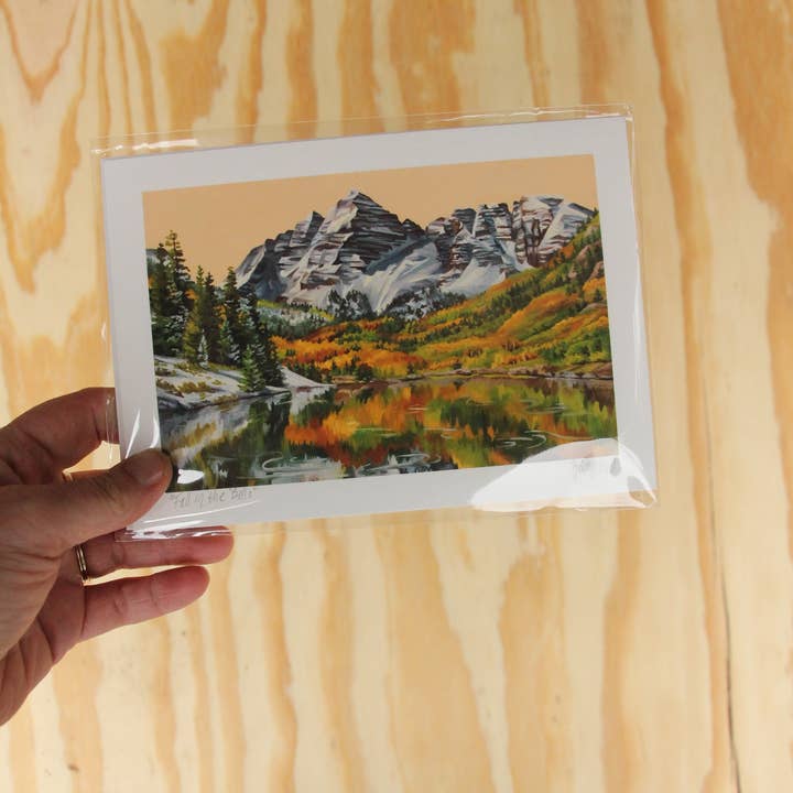 V Dub Art - Wholesale Art Print - Fall in the Bells (Maroon Bells) Matted Giclée Print 2