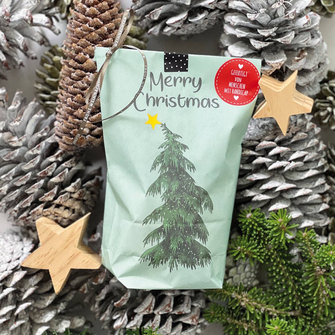 Wunderle GmbH - Venta al por mayor Bolsas de celofán - Feliz Navidad con árbol de abeto3