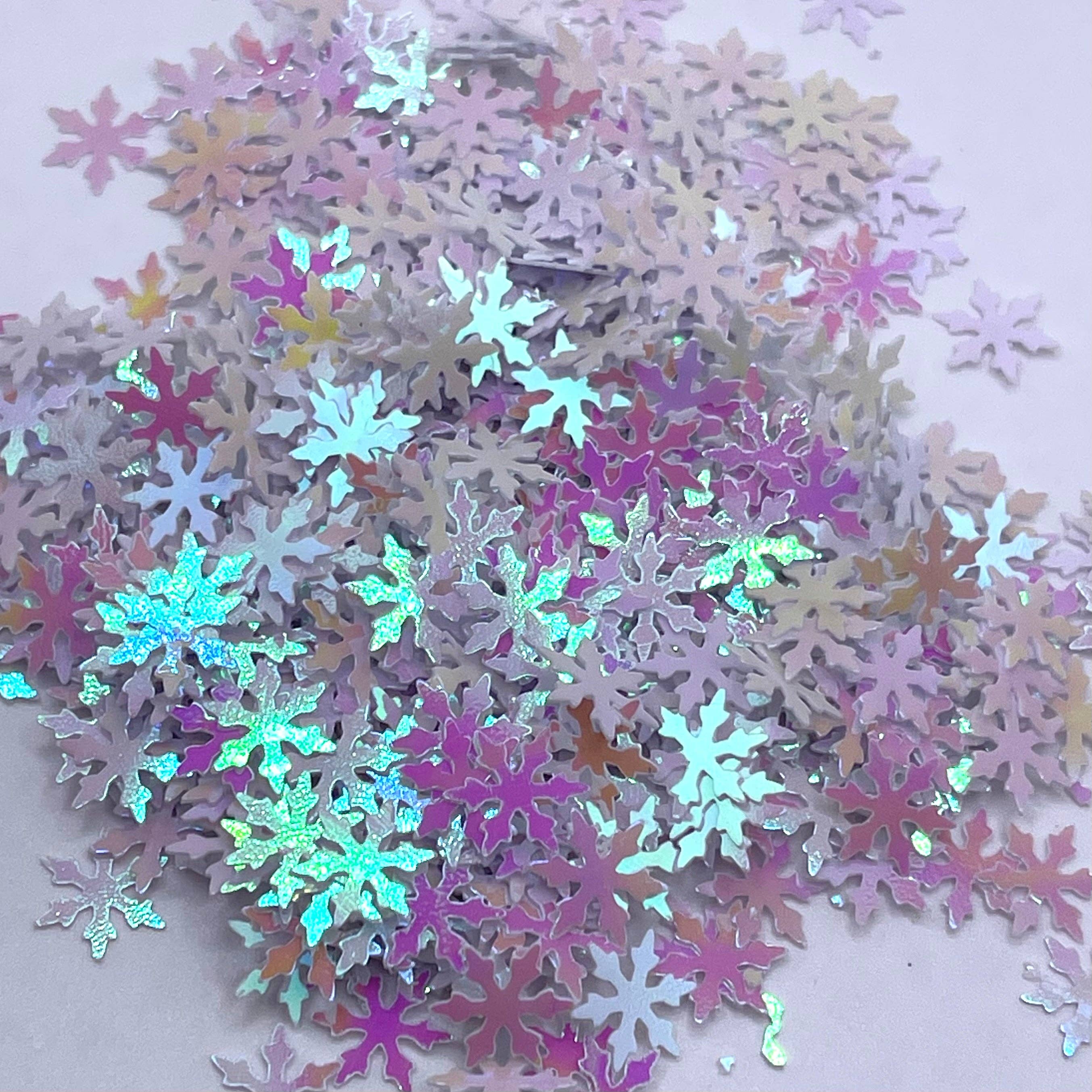 One Stop Cups - Wholesale Craft Supplies - White Snow Flakes Shaped Glitter2
