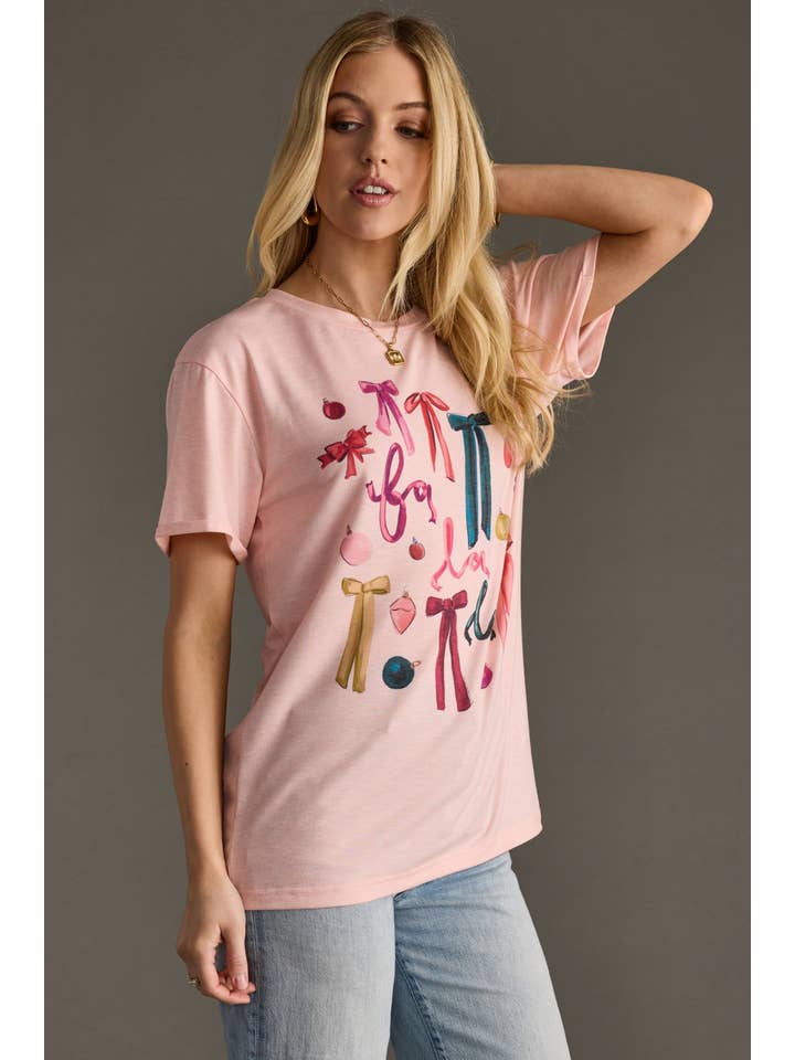 Panache Apparel Co. - Wholesale T-Shirt (Graphic) - Women's - Fa La La & Bows Tee2