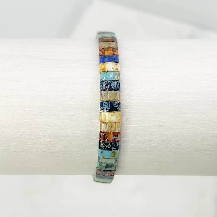 Picasso Tila Glass Beads Beaded Bracelet for wholesale by Libbies Bracelets