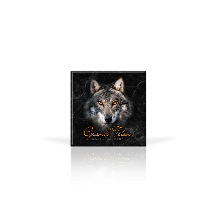 Customizable Metal Magnet 3" x 3": Wolf Eyes for wholesale by Matrix
