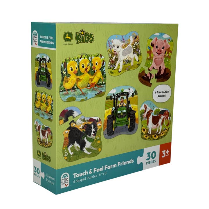John Deere Farm Friends – 6 Touch & Feel Puzzles for Kids for wholesale by Cottage Door Press