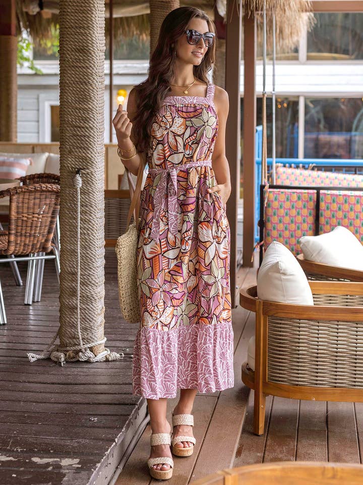 Floral Summer Maxi Dress in Floral Print for wholesale on Faire