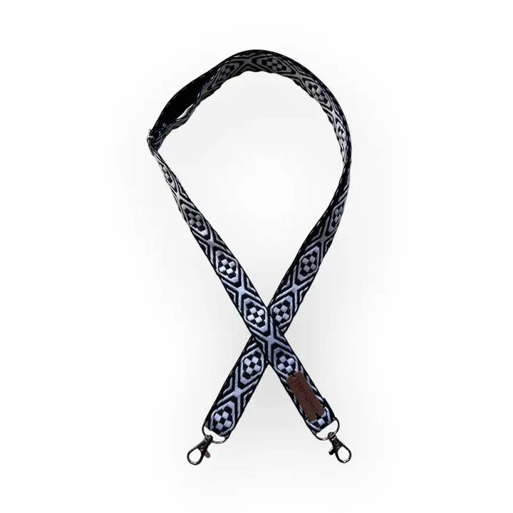 Bag Strap black and white Narrow for wholesale by Lahja ja Sisustus Juuttisäkki