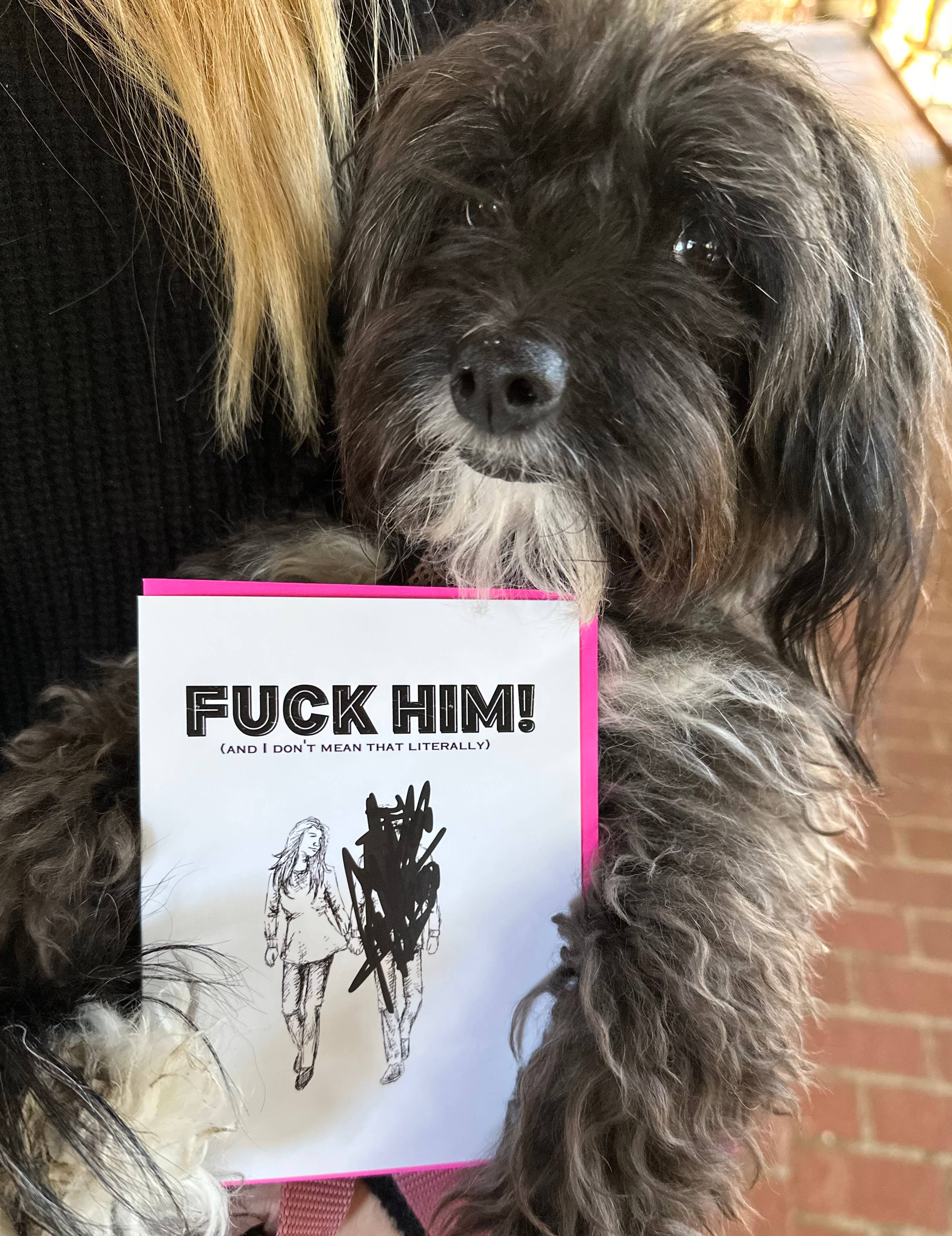 Hero Of The Story - Wholesale Friendship Card - FUCK HIM - breakup card divorce card friendship funny sassy2