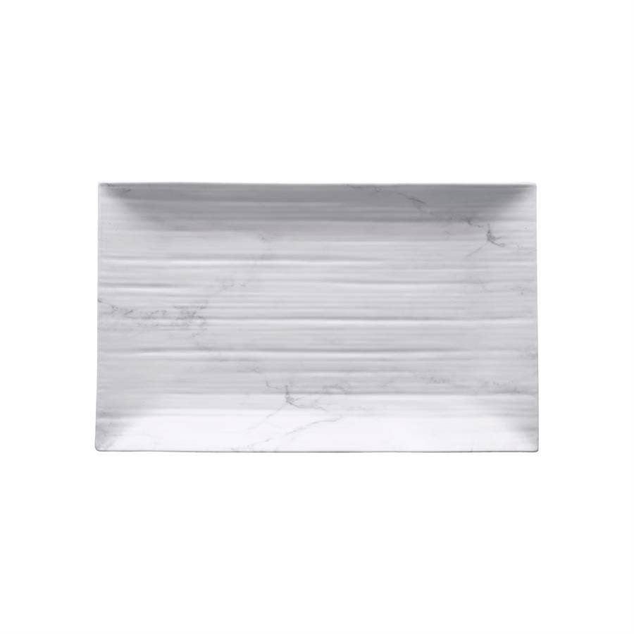 LeadingWare - Wholesale Dinner Plate - Gourmet Marble Blanc Melamine Rectangular Plate1