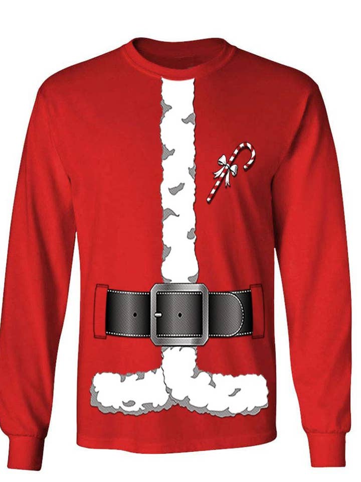 Santa Claus Christmas Costume Holiday Long Sleeve T-Shirt for wholesale by Multi-Vendor Sales