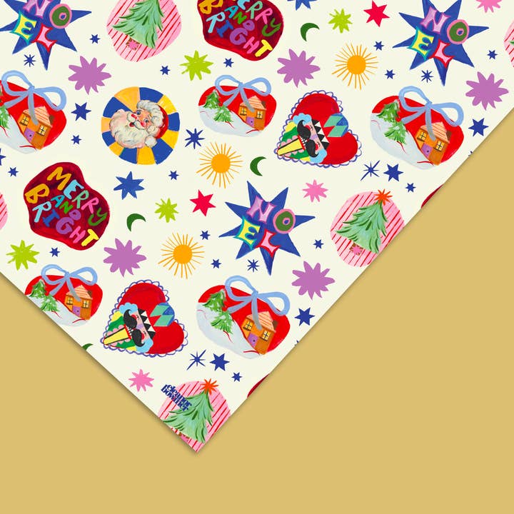 Festive Charms Christmas Gift Wrap for wholesale by Eleanor Bowmer