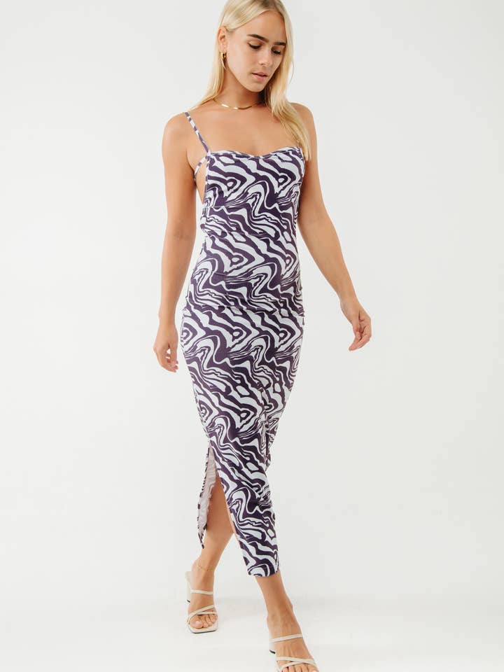 Pacific Kleid Pflaume Psychedelic (NEU!) für den Großhandel von THIS IS A LOVE SONG