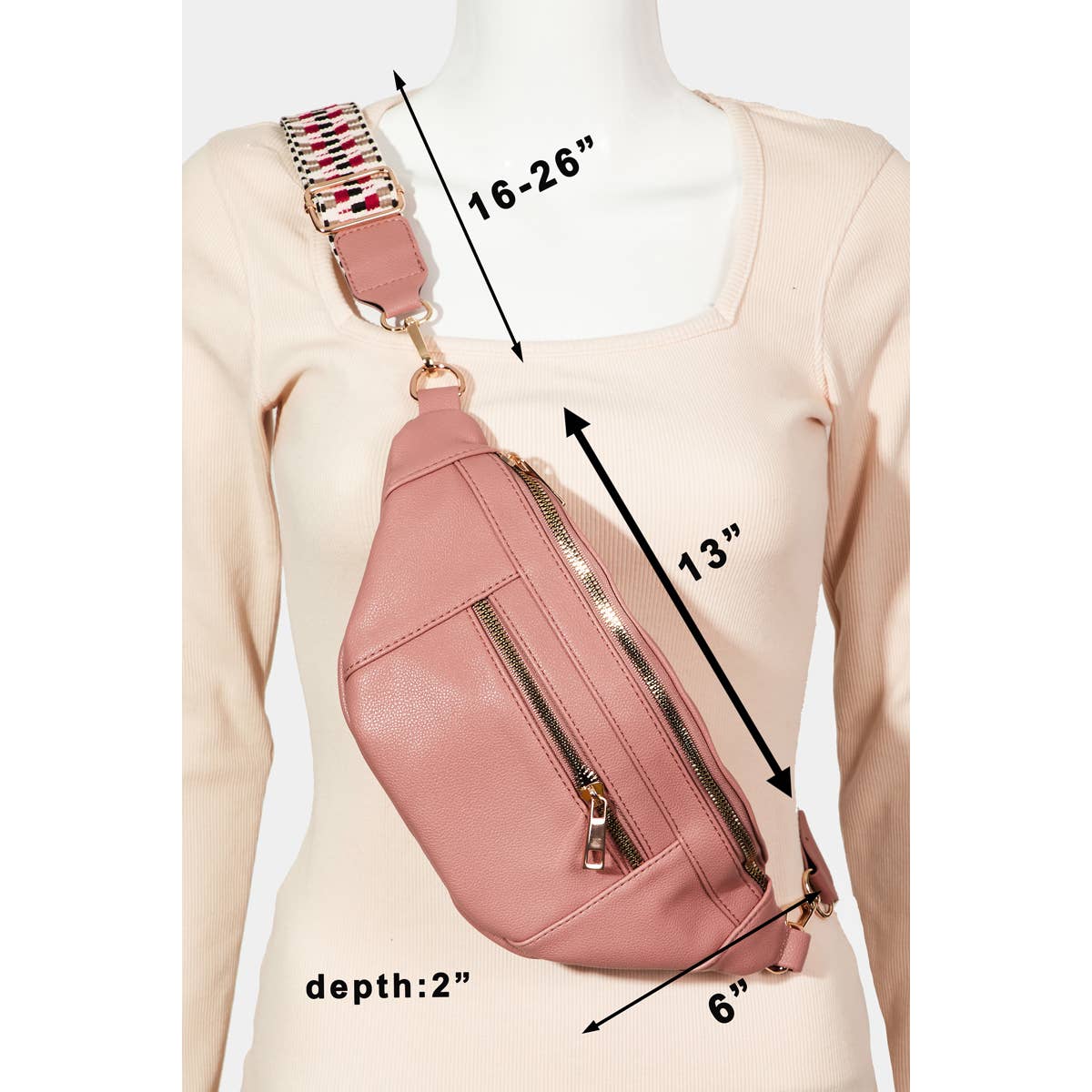 Collections by Fame Accessories – Pochete - Mulher por atacado – Bolsa de Cintura de Pele3