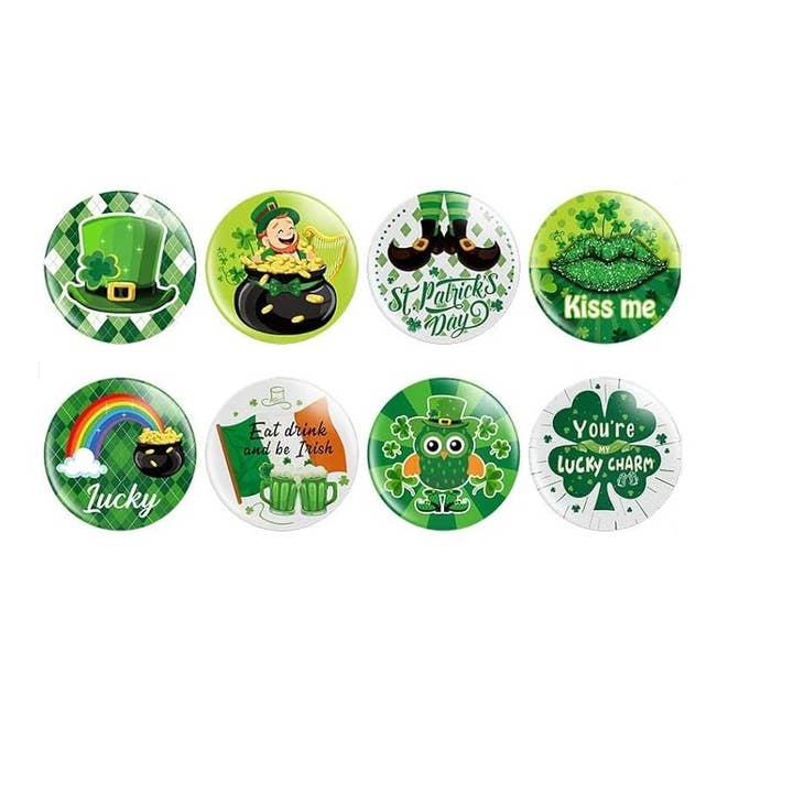 SILVER MOON BAY - Wholesale Lapel Pin/Button - St. Patrick's Day Mini Pins - (Set of 6)