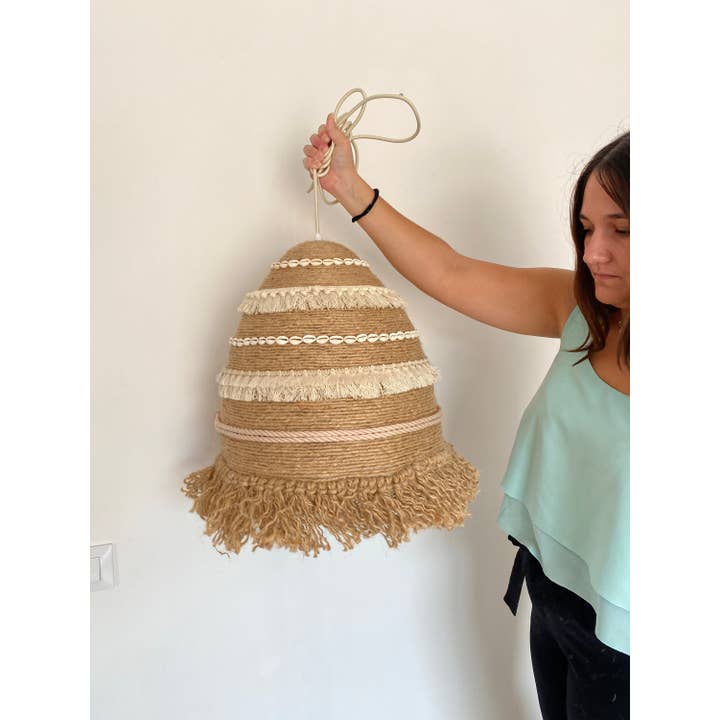 Geometrik Design - Wholesale Wall Stone - Boho Style Jute Pendant Ceiling Lamp3