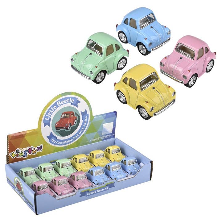 5 cm Druckguss VW Mini Käfer-Pastellfarben - LLB Toys für den Großhandel von La Luna Bella - Toys