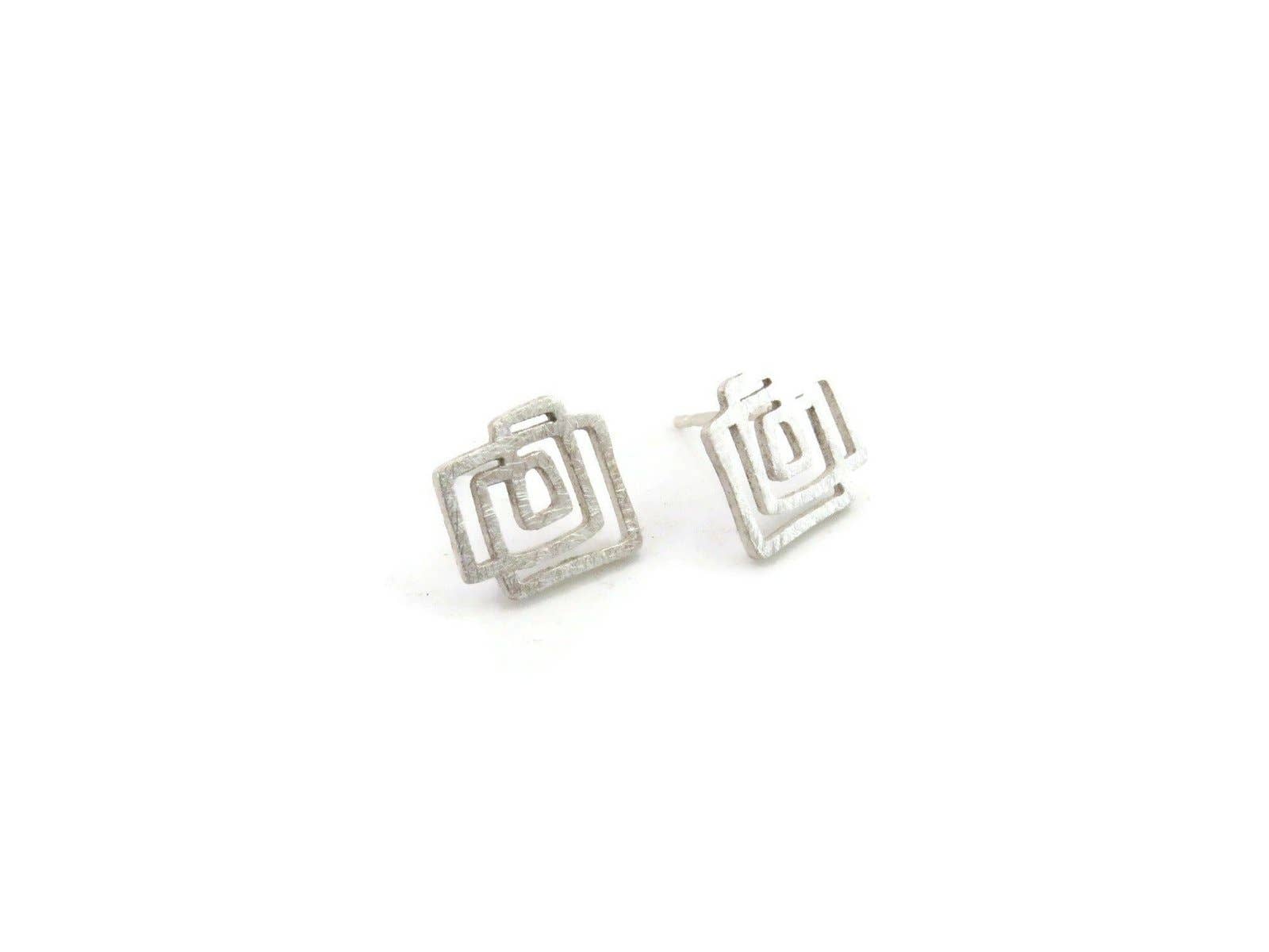 Kimya Joyas - Wholesale Stud/Post Earrings - Architectural Silver Stud Earrings2