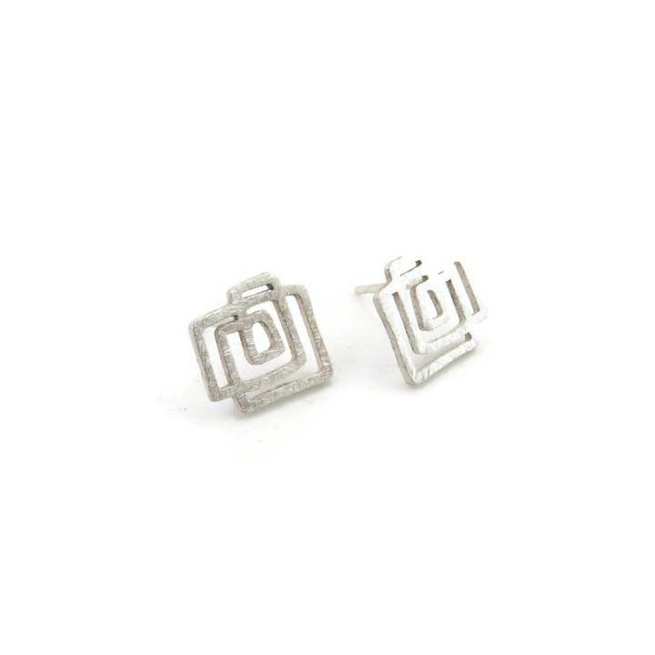 Kimya Joyas - Wholesale Stud/Post Earrings - Architectural Silver Stud Earrings2