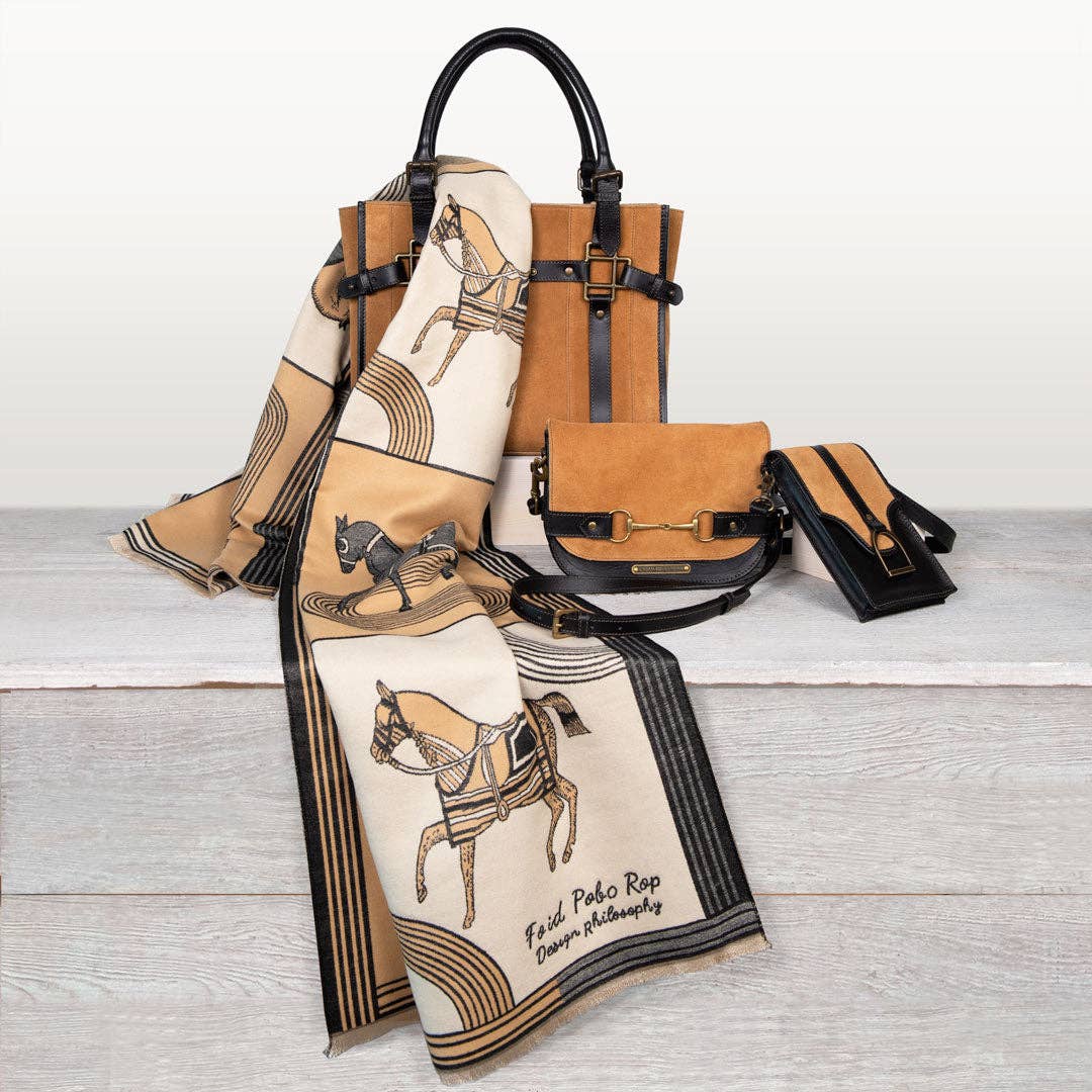 URBAN-EQUESTRIAN – wholesale Axelväska - Dam – Saratoga- Hästbett Crossbody Lyxig Läderhandväska i Svart på Kastanj5