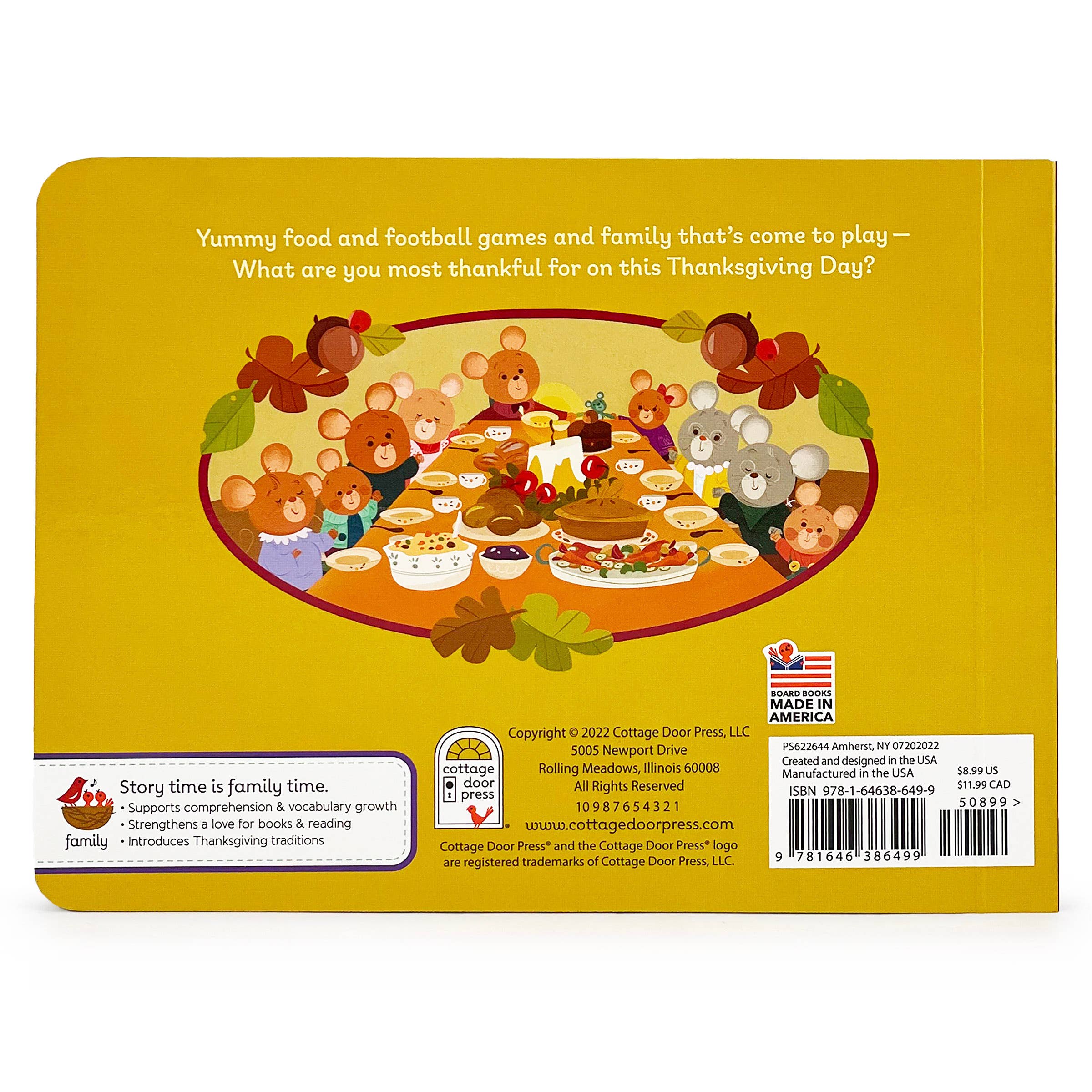Cottage Door Press - Wholesale Baby & Toddler Book (0-2) - Thankful Thanksgiving Board Book1