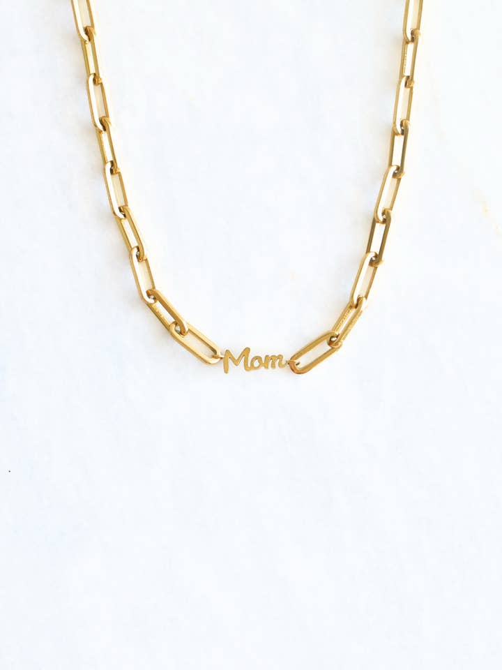Paperclip Chunky Mom Necklace SS for wholesale by Liv Evon Designs