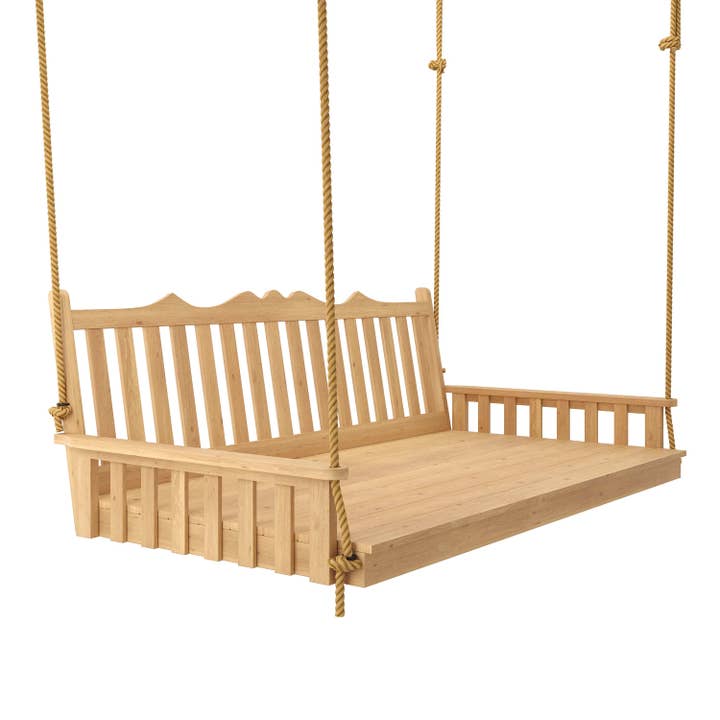 Keystone Amish Co. 4 Foot Sunburst Red Cedar Swing Bed, Unfinished for wholesale by The Porch Swing Company