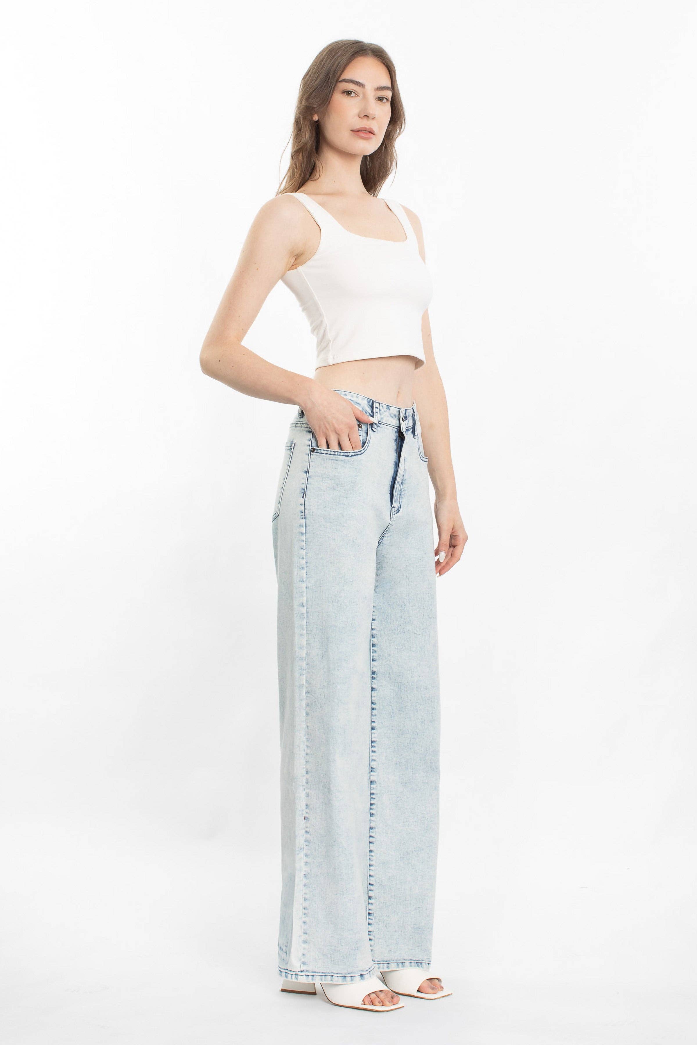 Clara Denim Pants - T3325 for wholesale on Faire