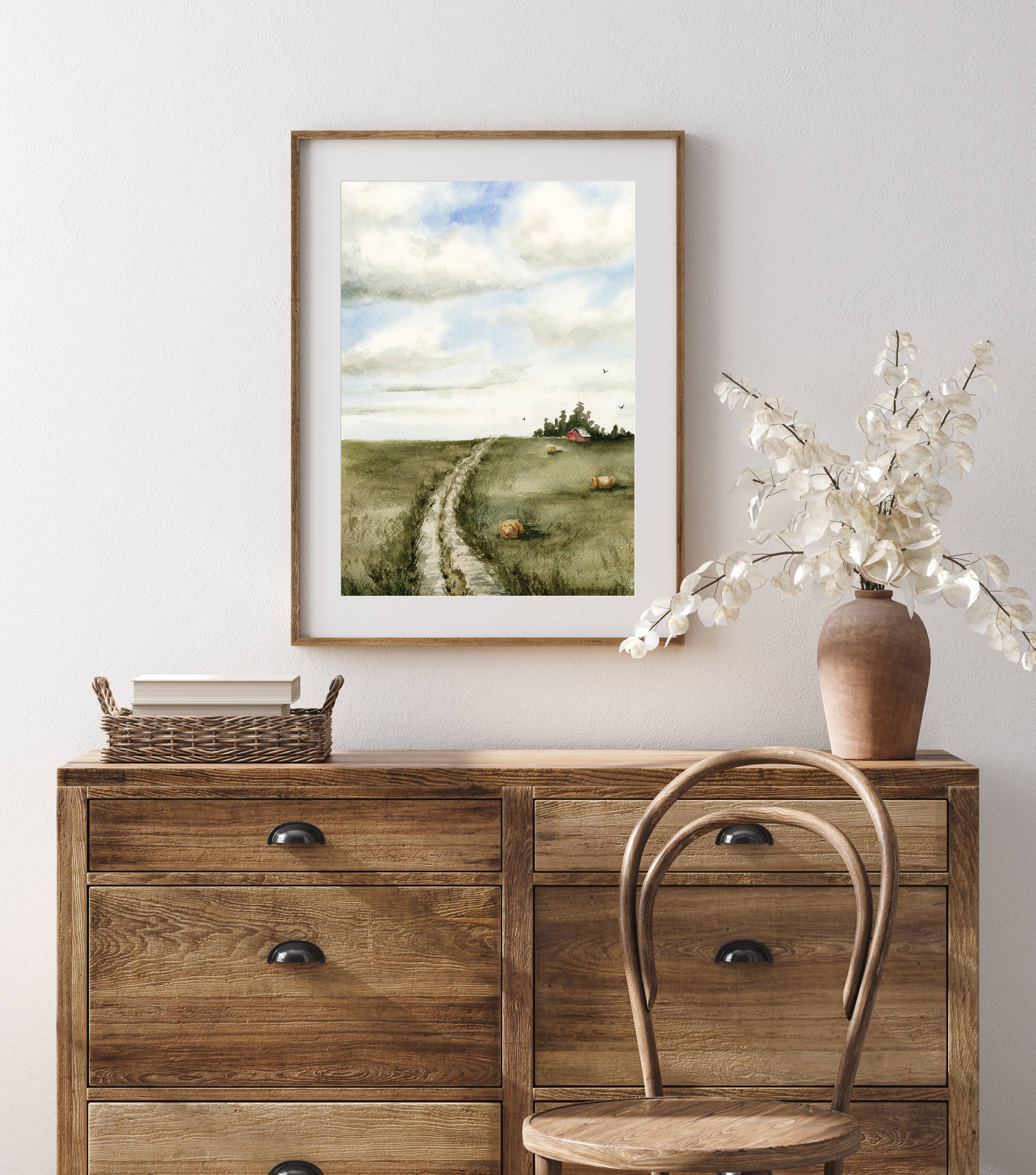 Sarah Jane Studio Art - Wholesale Art Print - Country Road Watercolor Landscape Print1