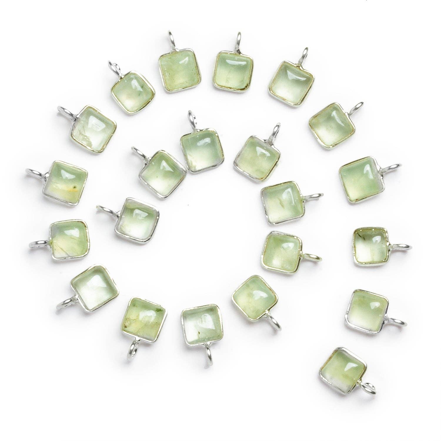 The Bead Traders - Vente Breloques/médailles personnalisées - Pendentif Coussin Prénite Argenté 6mm 1 Perle0