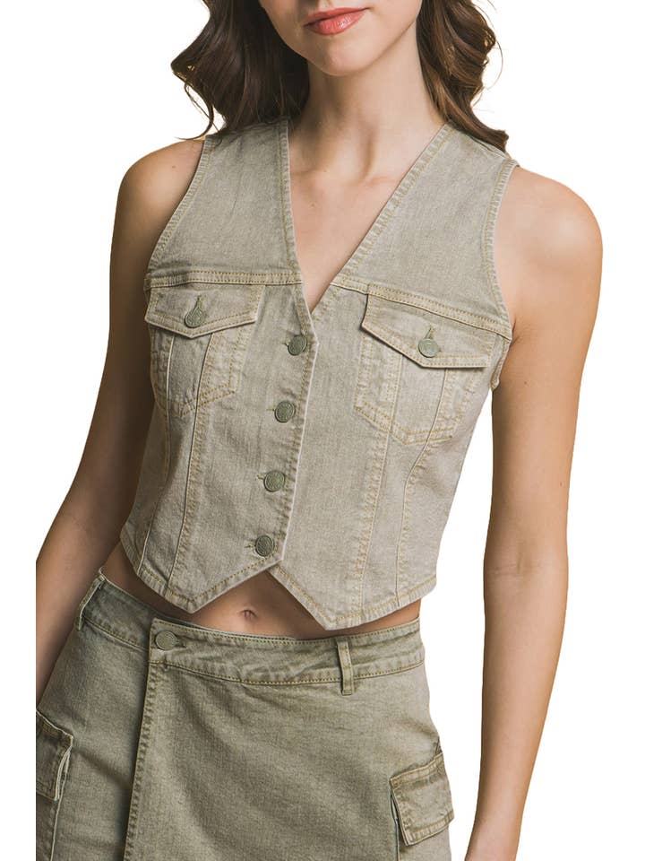 Vanilla Monkey - Wholesale Denim Jacket - Women's - Sleeveless Denim Vest