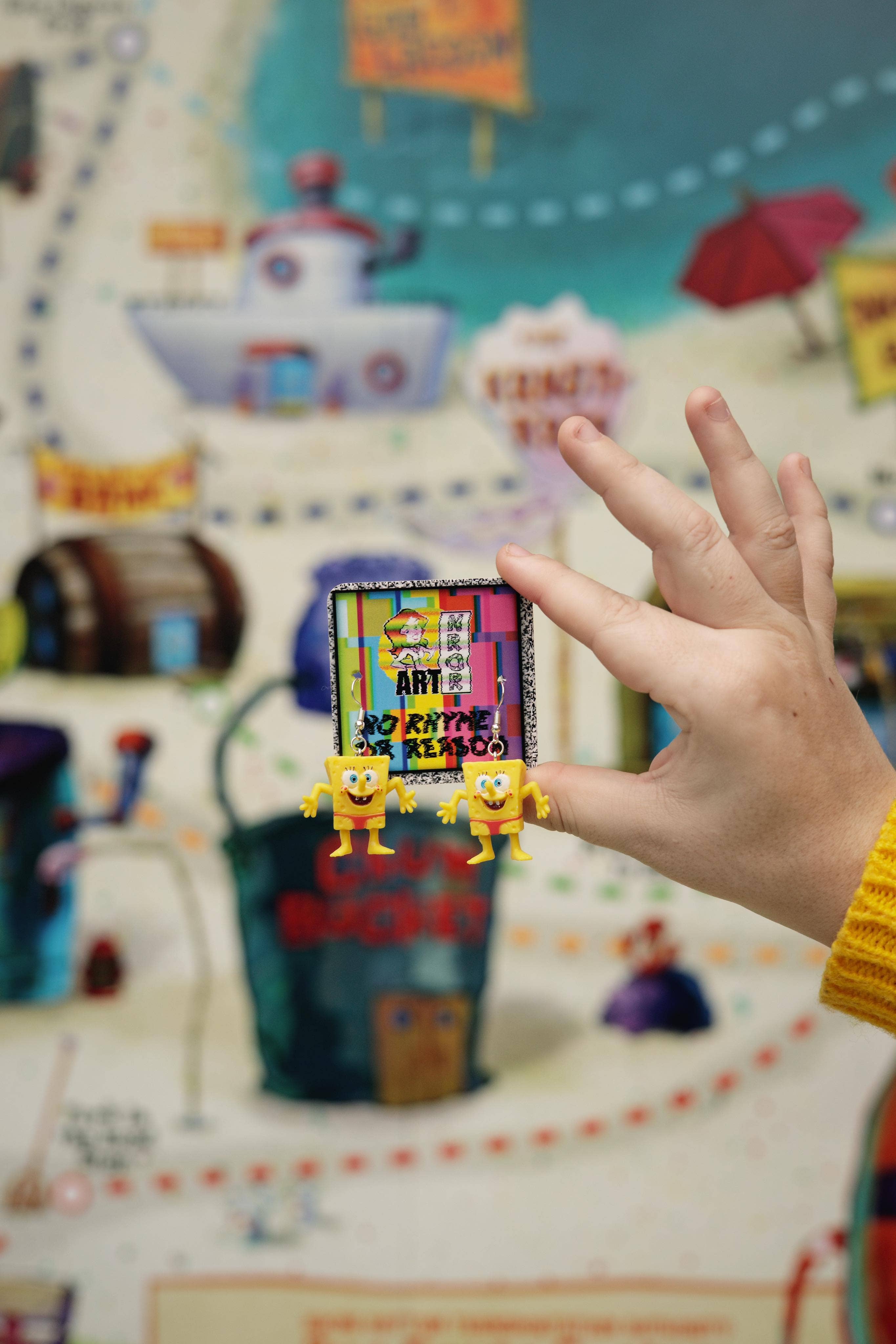 NO RHYME OR REASON ART - Wholesale Dangle Earrings - Spongebob in a Speedo Earrings - 2011 - Vintage, Upcycled3