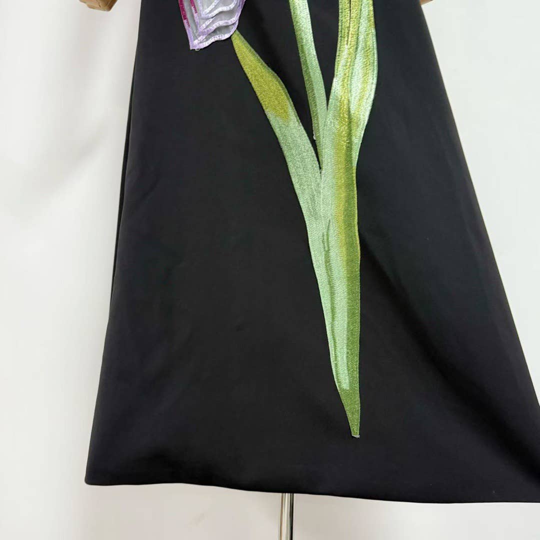 Productseeker - Vendita all'ingrosso Completo top e gonna - Donna - Completo Estivo Elegante 3D con Fiori a Maniche Corte e Gonna 21Y18